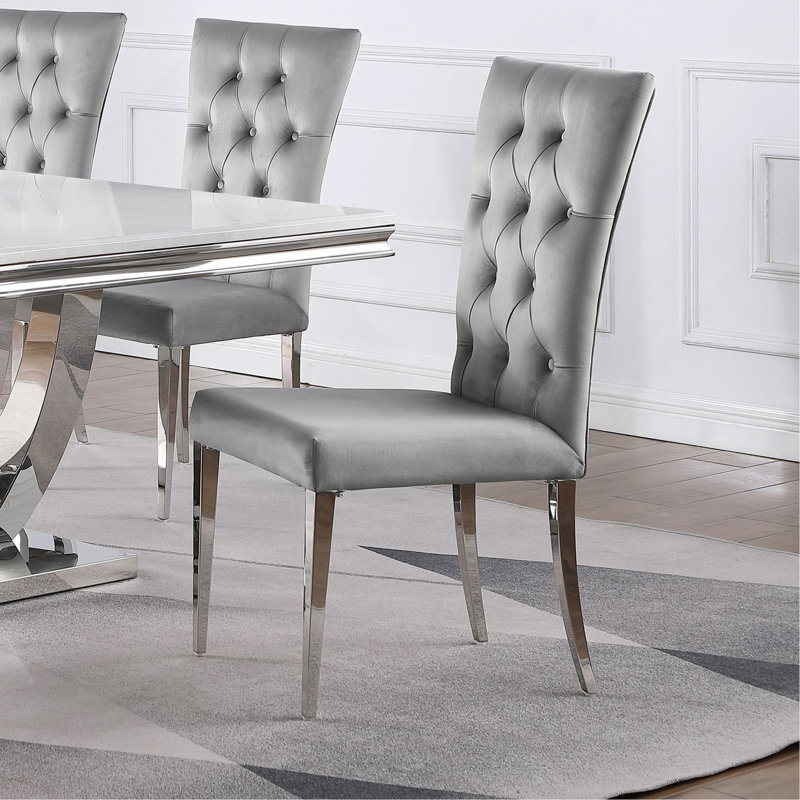 Ensemble de 2 chaises d'appoint rembourrées en velours