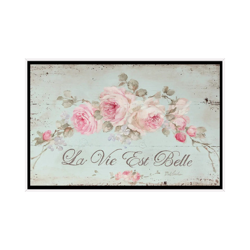 «Life Is Beautiful» par Debi Coules - impression sur papier, H 18 po x l 26 po x p 1,5 po, Toile blanche encadrée