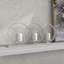 Candélabre argenté décoratif en aluminium à 3 piliers-584094595