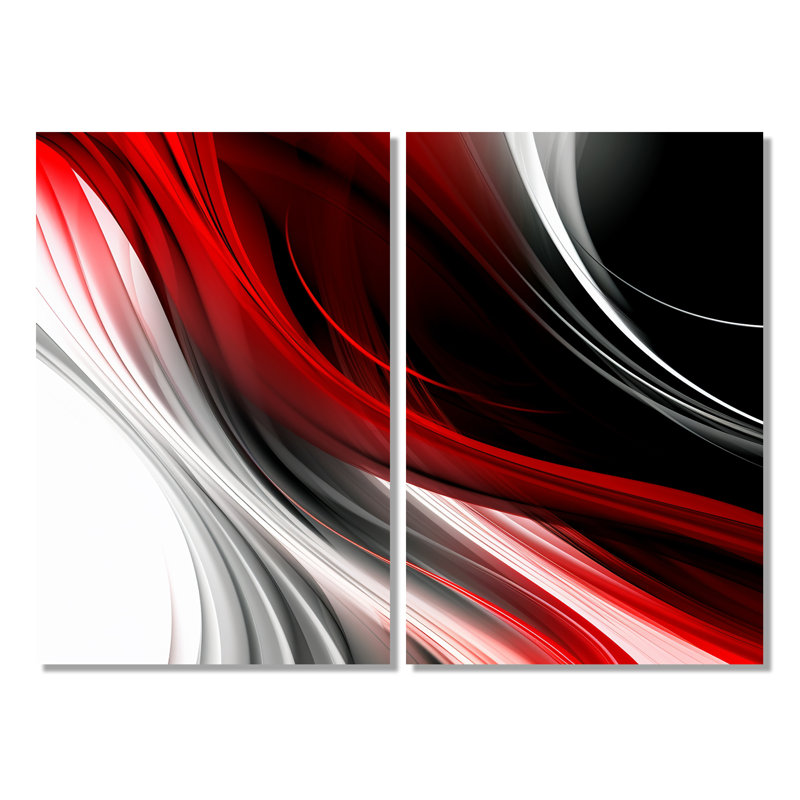 Chezaray - Art mural abstrait de vagues modernes, Toile tendue, Ne s’applique pas, H 36 po x l 48 po
