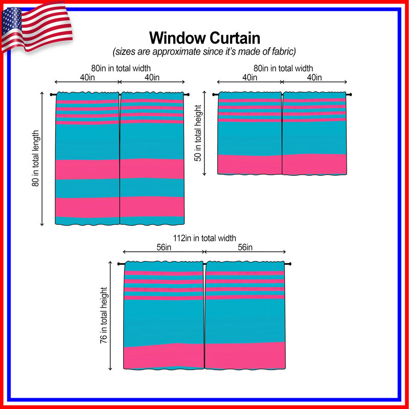 Curtain Pair, 80in x 52in - 2 panels, Room Darkening