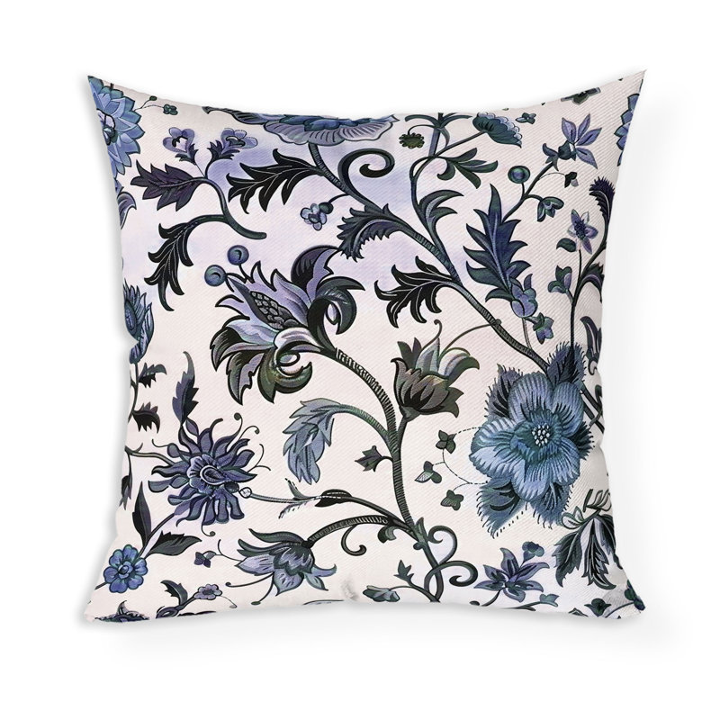 Coussin décoratif intérieur / extérieur Garden Path, H 16 po x l 16 po, Bleu / Vert