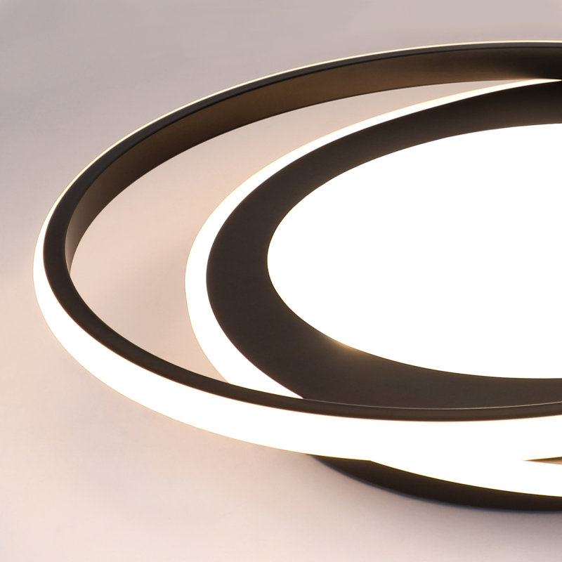 Ivy Bronx 1-Light 7cm LED Integrated Flush Mount, Black