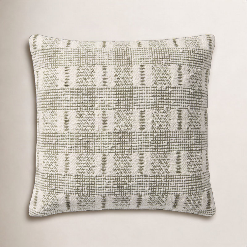 Coussin décoratif Loloi, Ivoire / vert géométrique, Polyester