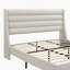 Lit plateforme très grand avec très grande tête de lit tapissier avec tête de lit ondulée, tissu chenille de qualité supérieure, lit plateforme minimaliste moderne sans sommier-1225869160