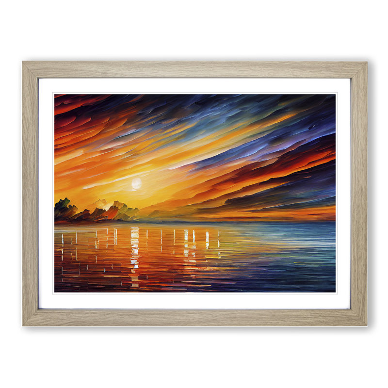 Glowing Sunrise Vol.2 - Framed Print, Oak, 34cm H x 46cm W x 2cm D