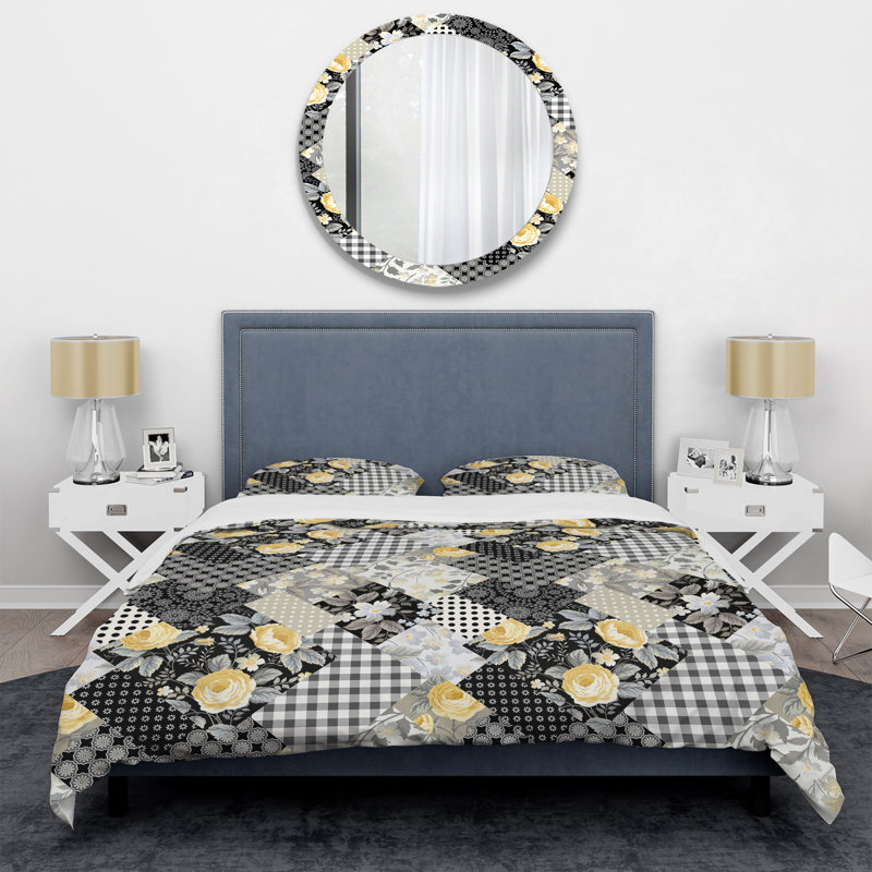 Grey Microfiber Duvet Cover Set, King Duvet Cover + 2 King Shams