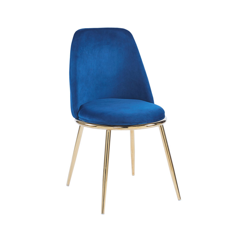 46cm H Velvet Upholstered Side Chair, Blue