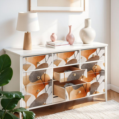 Papier peint auto-adhésif à motif floral style scandinave auto-adhésif et amovible 17,7 po x 118 po (45 x 300 cm)