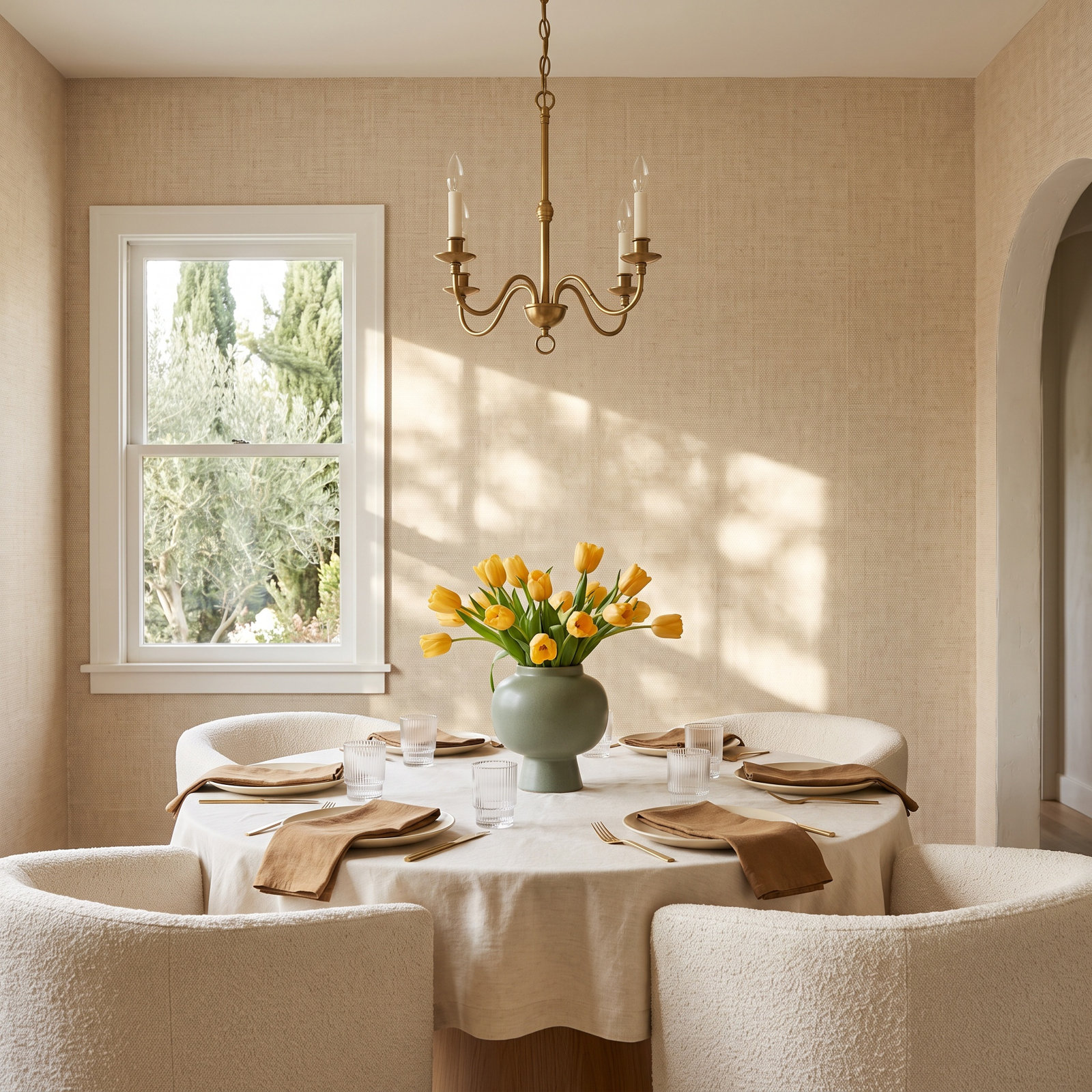 Primitivo Self-Adhesive Wallpaper Roll, Beige