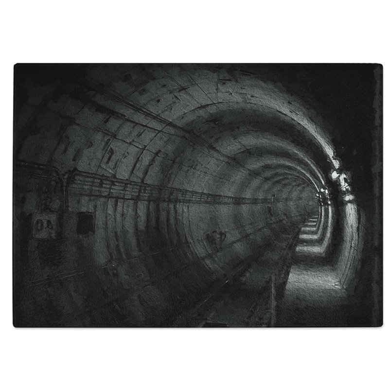 Tempered Glass Subway Tunnel Chopping Board, 28.5 cm W x 20 cm L