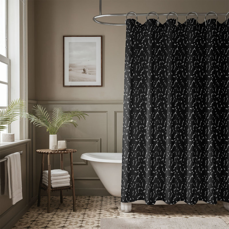 White Black - Premium Shower Curtain, 74"H x 71"W