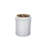 Elegant White 20" Round Accent Table with Woven Vertical Slat Design