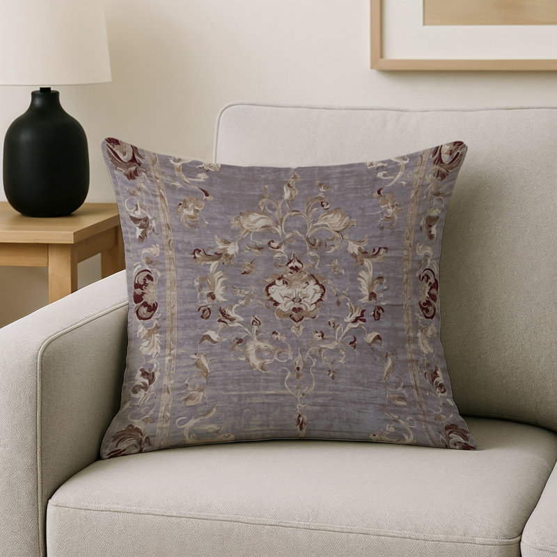 Coussin décoratif intérieur et extérieur Modern, Carré 18 po, Gris oriental gris 7