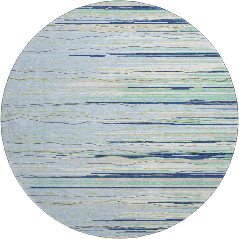 Tapis à rayures Lyndhurst AMF996 lavable à la machine de qualité supérieure, Rond 8 pi