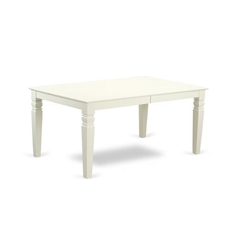 9 Piece Kitchen Table & Chairs Set Includes a Rectangle Dining Table with Butterfly Leaf and 8 Dining Room Chairs, 42x84 Inch, Linen White