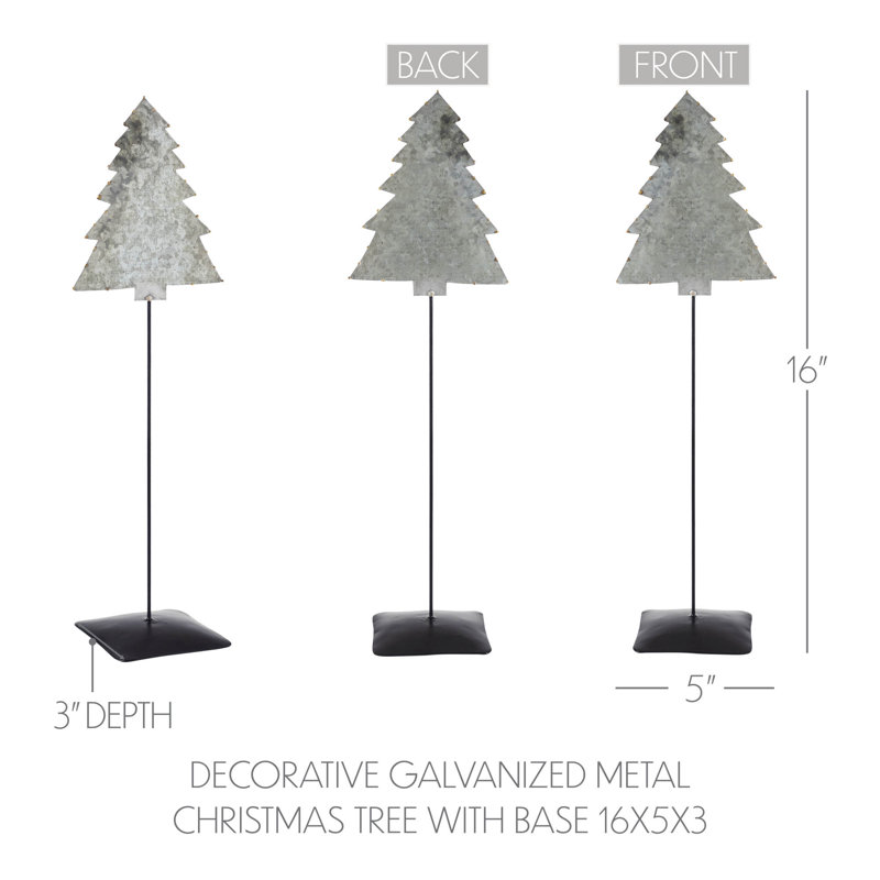 Arbre de Noël en métal galvanisé avec base 16x5x3