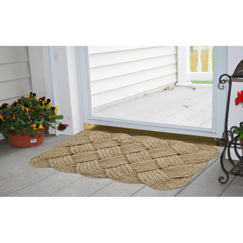 Selardi Non-Slip Geometric Outdoor Doormat, Natural, 1' 10" x 3'