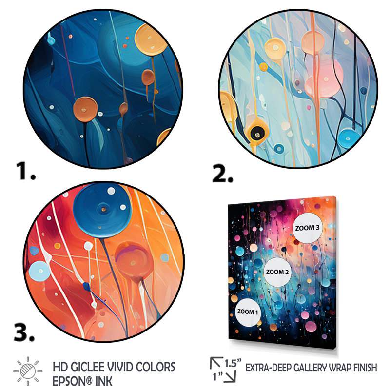 Rose et bleu néon Pop Art II - art mural Pop Art, Cadre doré simple, H 40 po x l 30 po x P 1,5 po