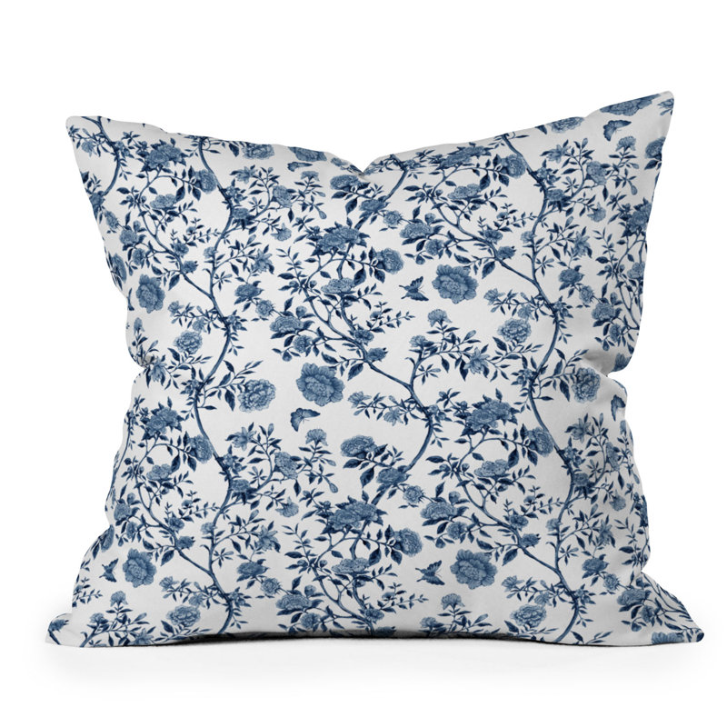 Evanjelina & Co Chinoiserie Classic Blue Throw Pillow, 16 po x 16 po
