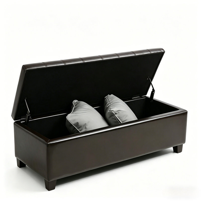 Banc de style contemporain, banc capitonné, banc de rangement pour repose-pieds