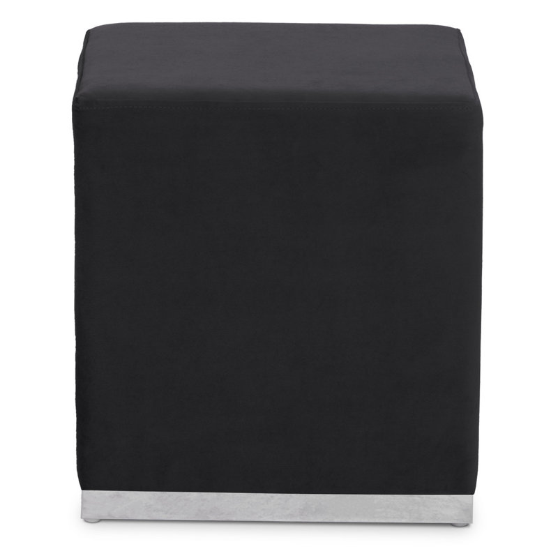 Naropa Stainless Steel Accent Stool, Silver, Black