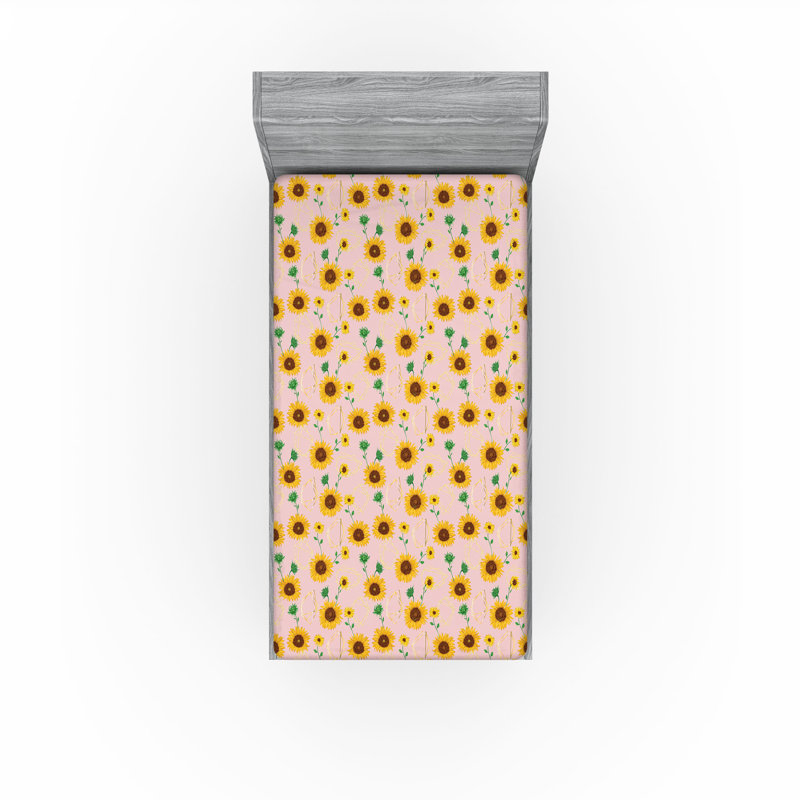 Ensemble de 2 draps-housse dégradés Ambesonne bleu sarcelle très clair bleu pâle et blanc, Drap-housse pour lit simple TG