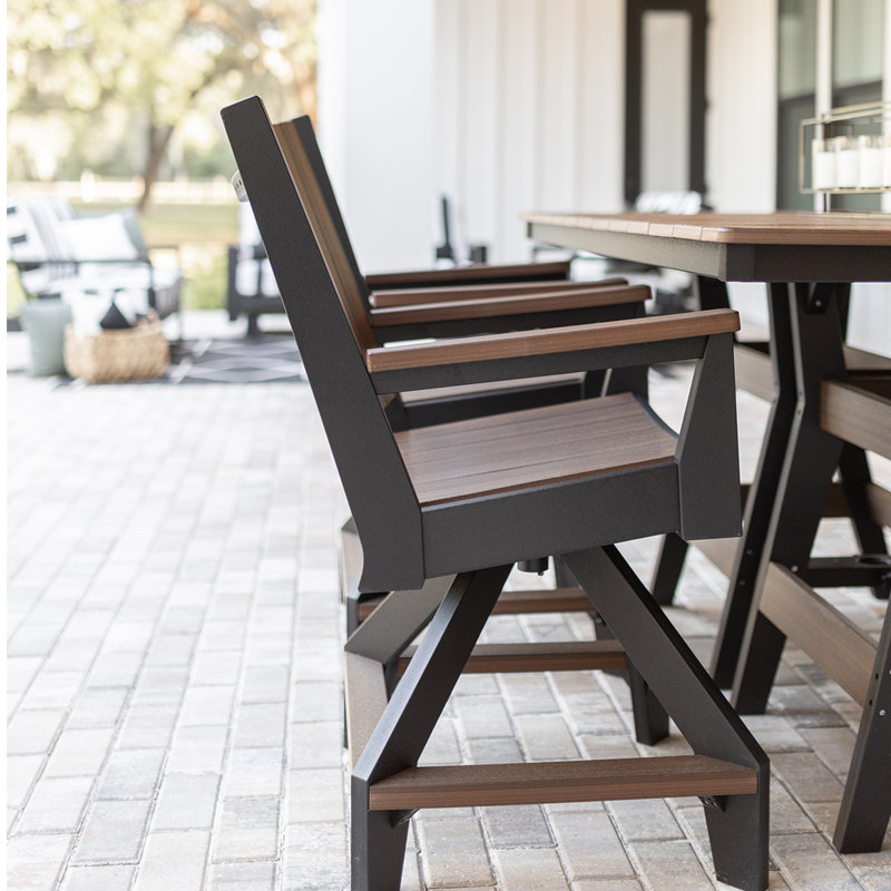 Chaise de comptoir pivotante Berlin, Chocolat / Brun, Marine