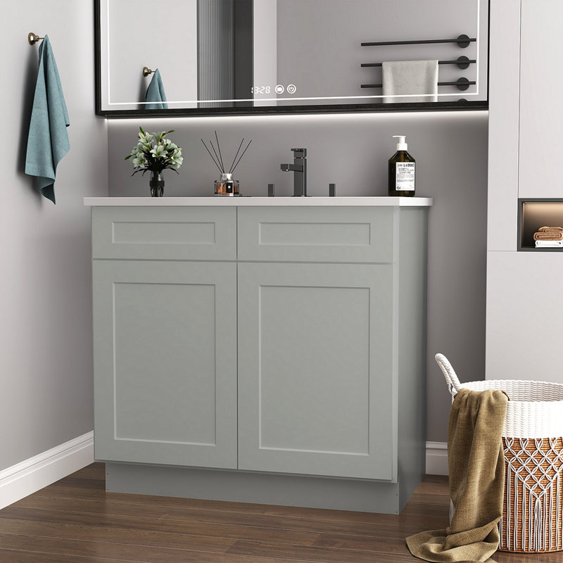 L 30 po x P 21 po P x 34,5 po. H Shaker Dove, Gris