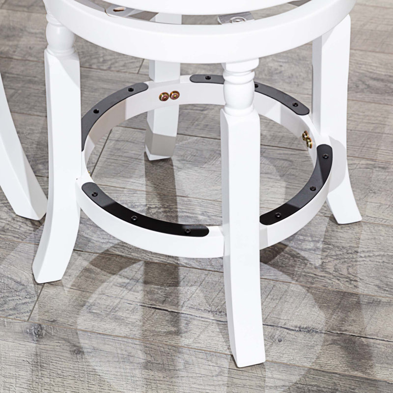 Tabouret de comptoir 24 po_oui_17 x 17, Blanc, Beige, Tabouret de bar (siège d'une hauteur de 30 po)
