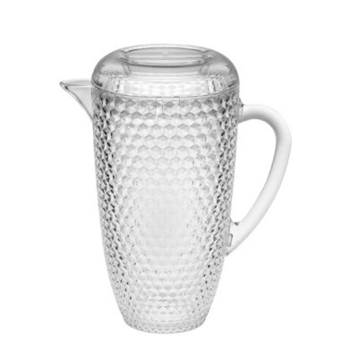 2.5 Quarts Stylish Drink Pitcher With Spout, Durable Plastic For Home Patio Daily Serving
