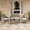 Ensemble de meubles de patio 4 pièces, mobilier d'extérieur en osier avec table basse en verre, ensemble de conversation en rotin gris avec coussins lavables pour la cour, le porche, la piscine, le jardin