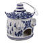 Grande cabane à oiseaux 8 x 7 po Chinoiserie, blanc / bleu