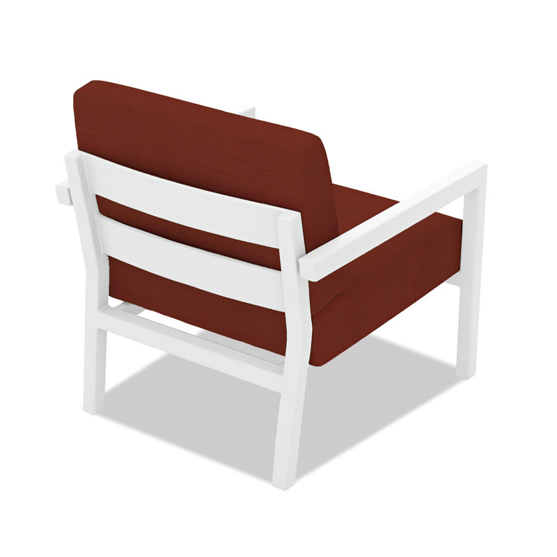 Vivant Patio Chair with Sunbrella® Cushions, Canvas Henna Sunbrella® Canvas, White