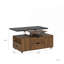 Table basse relevable moderne avec 2 tabourets pour le salon avec rangement dissimulé et tiroirs