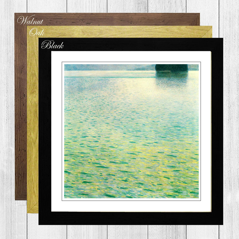 Lake Attersee by Gustav Klimt - Framed Print, Oak