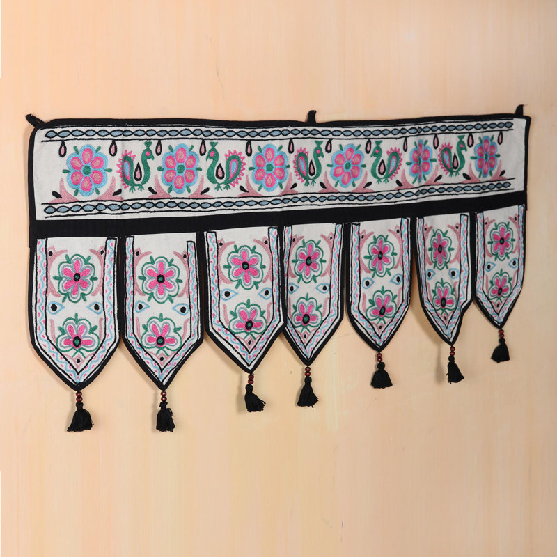 Handmade Boho Plants & Flowers Wall Decor on Fabric