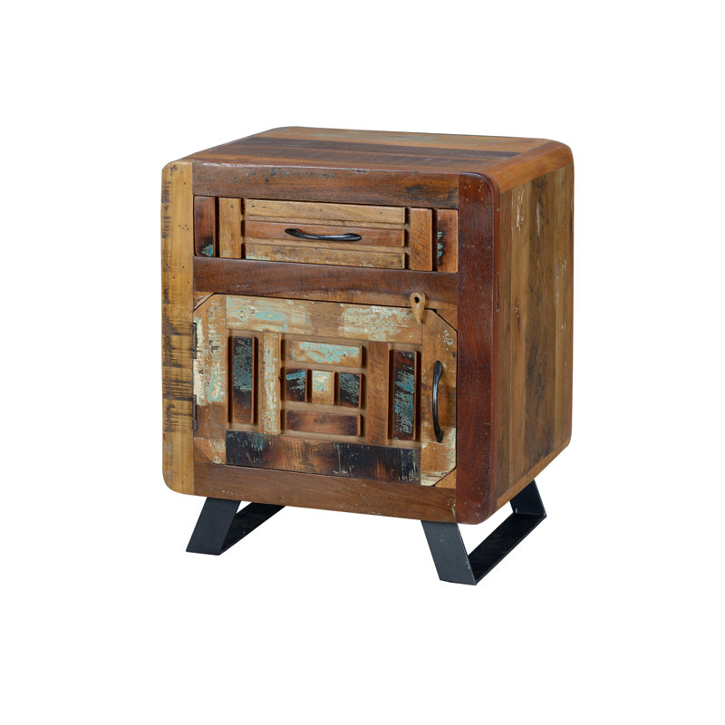 Abrahams Solid Wood Sled End Table