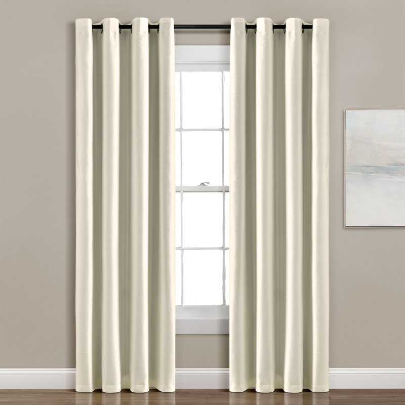 Blackout Curtain Single Panel, 52"W x 95"L, Ivory