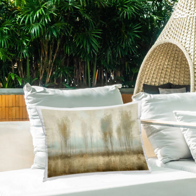 Coussin d'extérieur imprimé Stupell Industries Mute Forest View par LSR Design Studio