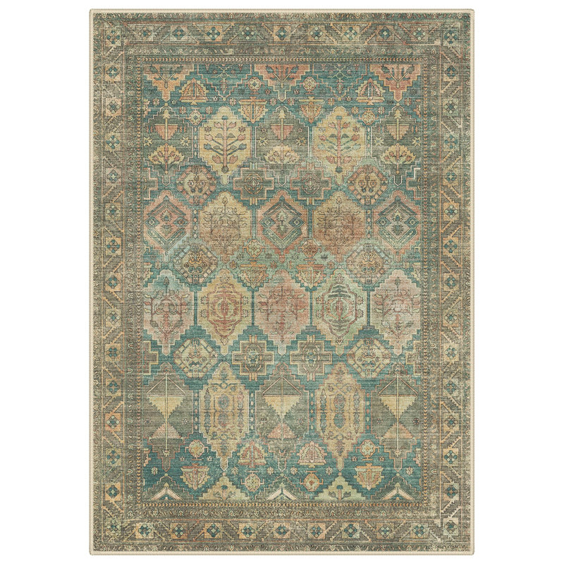 Machine Printed Area Rug, Sage Green, Rectangle 120 x 170 cm