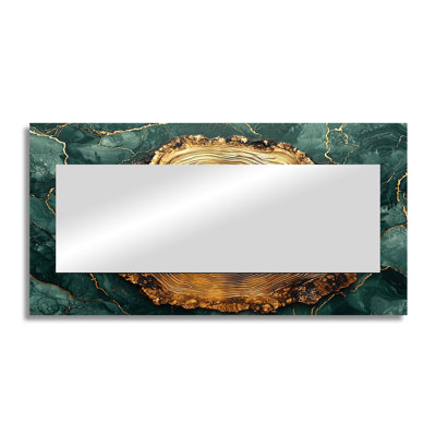 Pine Forest On A Emerald Horizon - Landscapes Mirror For Wall Art Decor - Printed On Metal