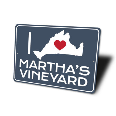 «I Love Marthas Vineyard», panneau en aluminium