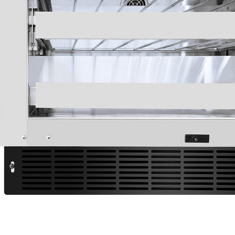 ZLINE Autograph 24 in. Touchstone Dual Zone Wine Cooler with Black Steel Door & Bronze Helix Handle, Champagne Bronze