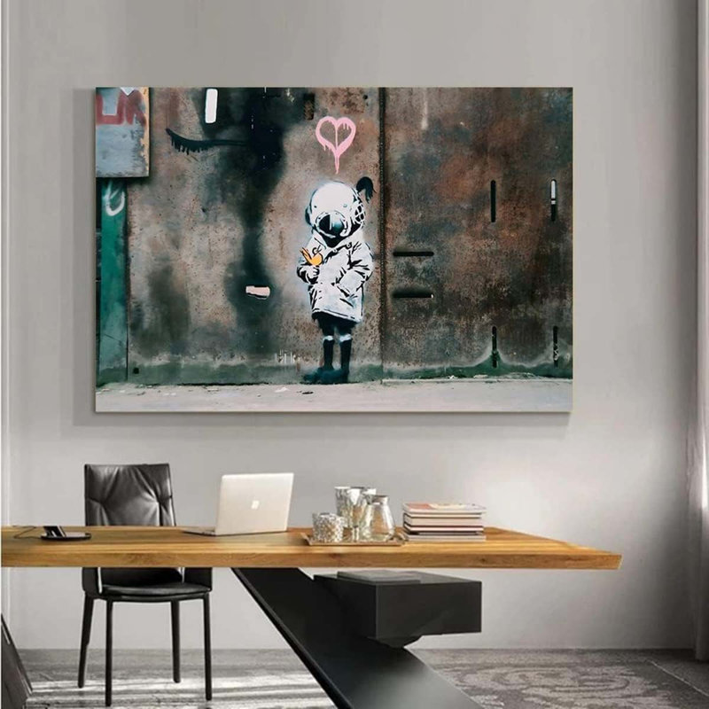 40,Banksy Street Graffiti Wall Art Decor Large Abstract Pictures Canvas Painting.
