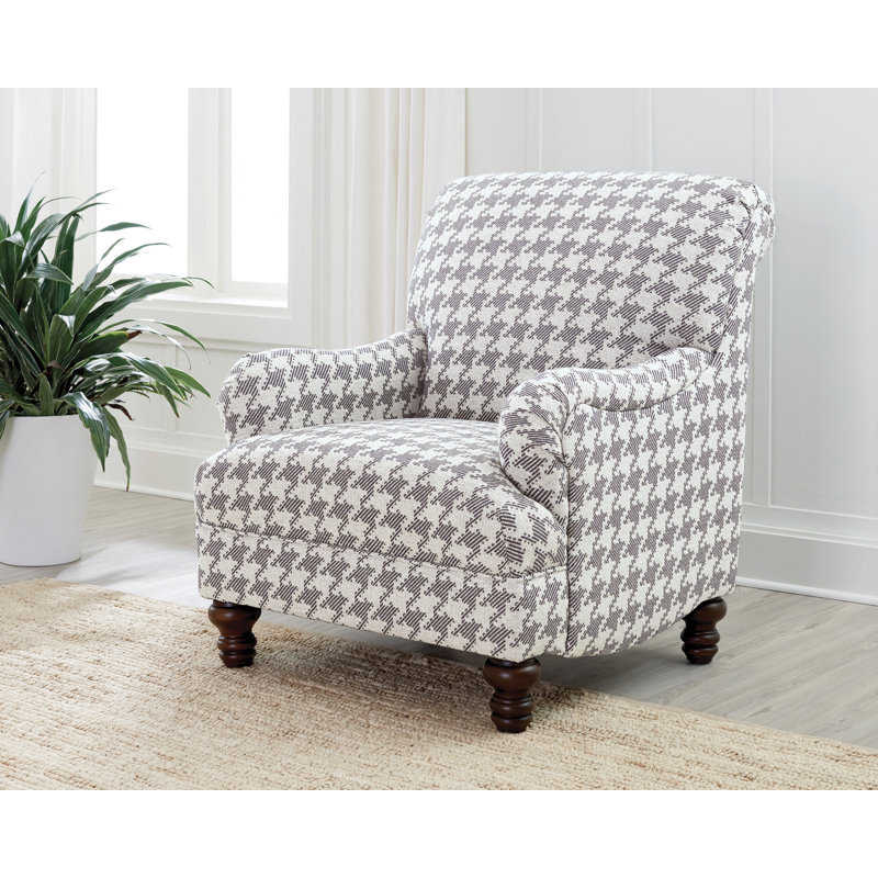Raymonde 33.5" W Armchair, Polyester Blend Grey