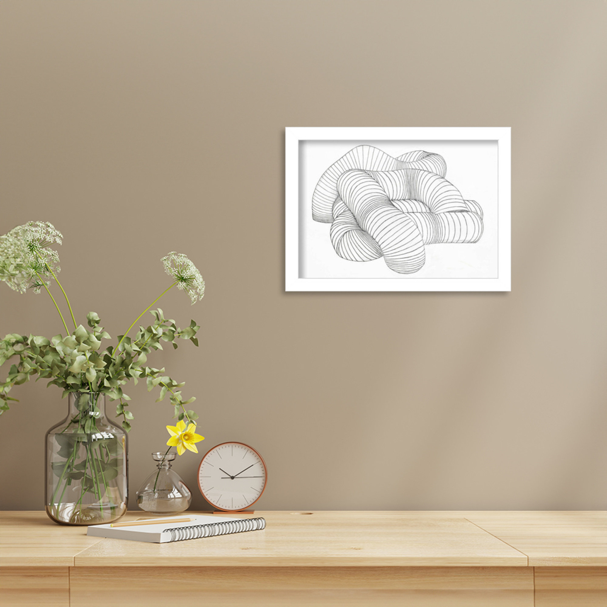 Grudie Hydro Pipes by Alex Dunn, 10" H x 13" W x 1" D, White