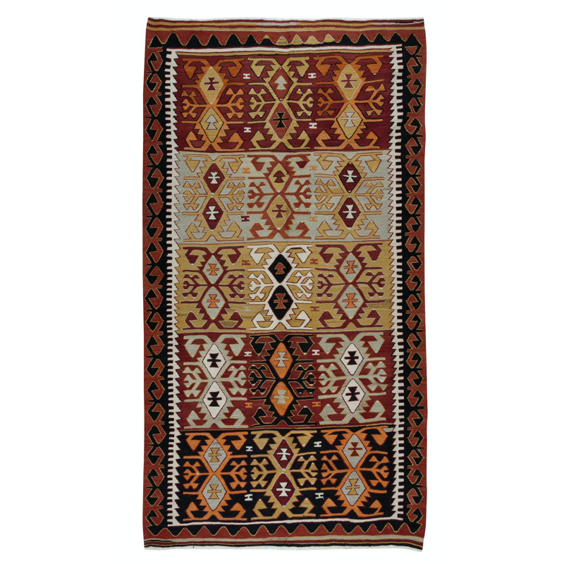 Tapis tissé à la main à motif géométrique tissé à la main 5,5 pi x 5,5 pi, tapis coloré, 100% laine