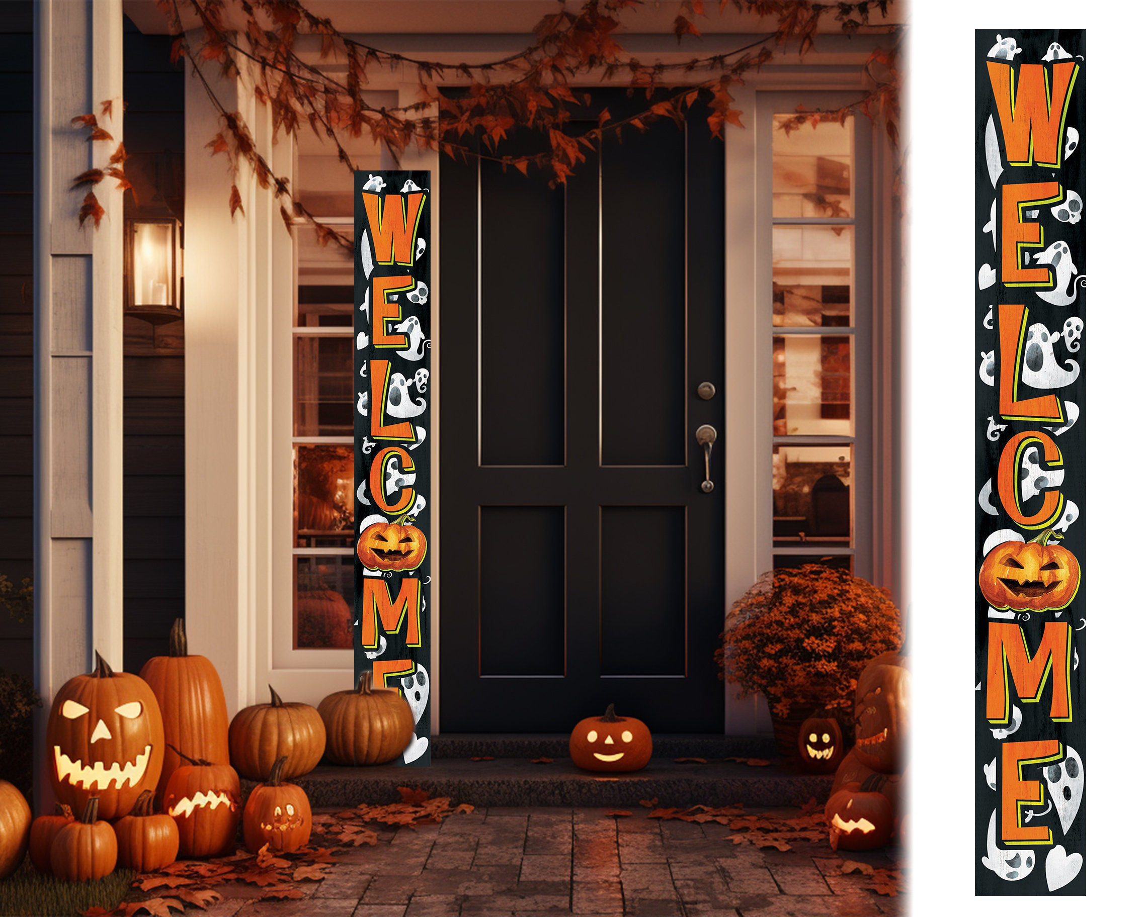 The Holiday Aisle® Alphea Wood Wall Mounted Outdoor Halloween ...