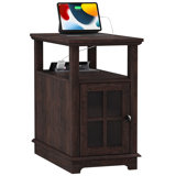 Boxley Tray Top End Table and Built-In Outlets